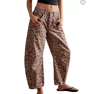 Free People We The Free Barrel Jeans Leopard- 30